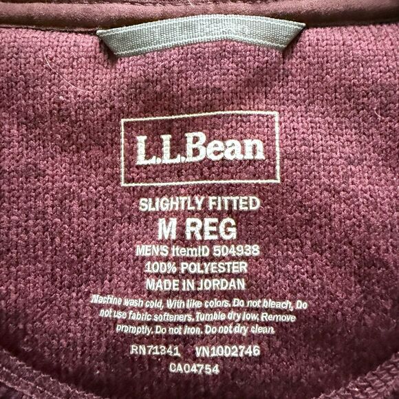 L. L. Bean Mens Heavyweight Long Sleeve Zip Up Fleece Jacket Sweater Size M - Picture 5 of 6